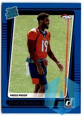 2021 Donruss Blue Press Proof Rated Rookie Seth Williams #299 Denver Broncos